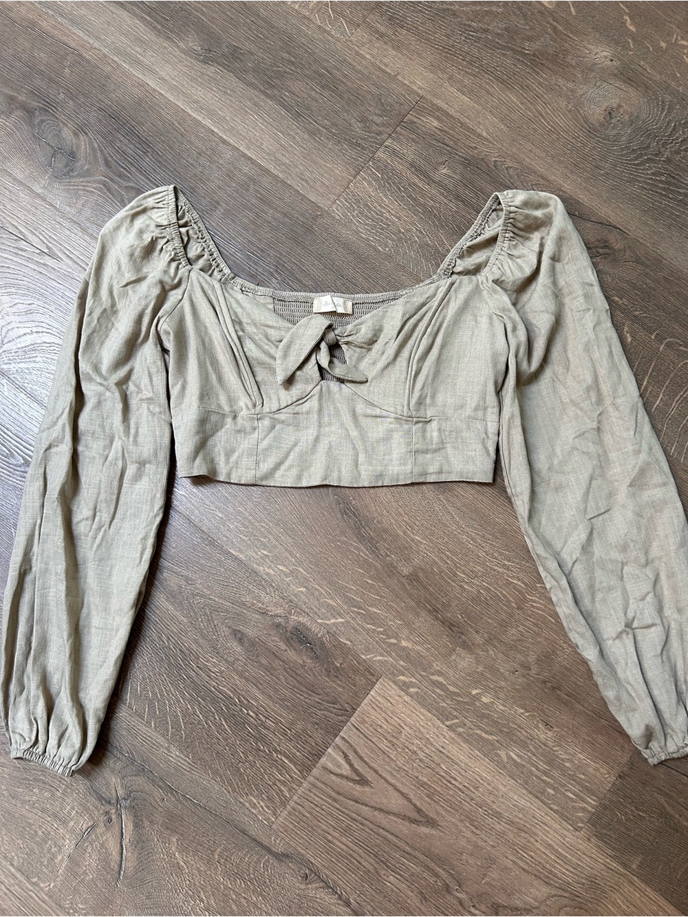Altar’d State Linen Blend Cropped Blouse (M)
